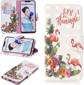 3D Gekleurde Tekening Patroon Horizontale Flip Leren Case voor Huawei Nova 3i & P Smart Plus, met Houder & Kaartsleuven & Portemonnee (Engelse Flamingo)