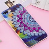 Voor iPhone 8 Plus & 7 Plus Noctilucent IMD Flower Pattern Soft TPU Back Case Protector Cover