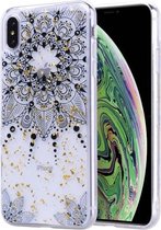 Goudfoliestijl Dropping Glue TPU zachte beschermhoes voor iPhone XS / X (Datura)