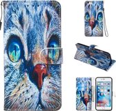 Leren beschermhoes voor iPhone 6 & 6s (Blue Cat)