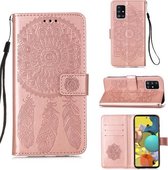 Voor Samsung Galaxy A51 5G Dream Catcher Afdrukken Horizontale Flip Leren Case met Houder & Kaartsleuven & Portemonnee & Lanyard (Rose Goud)