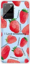 Voor Samsung Galaxy S20 Ultra schokbestendig Painted TPU beschermhoes (Love Strawberry)