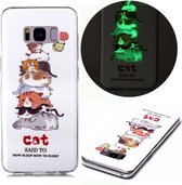 Voor Samsung Galaxy S8 + lichtgevende TPU zachte beschermhoes (katten)