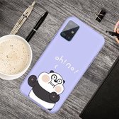 Voor Galaxy A51 Cartoon Animal Pattern Shockproof TPU beschermhoes (Purple Panda)
