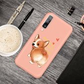 Voor Galaxy A50 Cartoon Animal Pattern Shockproof TPU beschermhoes (Orange Corgi)