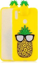 Voor Galaxy A11 schokbestendig 3D liggend Cartoon TPU beschermhoes (ananas)