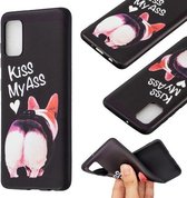 Voor Samsung Galaxy A41 TPU zachte beschermhoes met reliëfpatroon (Kiss My Ass)