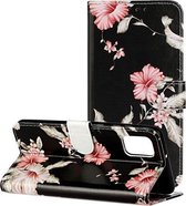 Voor Samsung Galaxy A31 Gekleurde Tekening Marmer Patroon Horizontale Flip PU Lederen Case met Houder & Kaartsleuven & Portemonnee (Azalea)