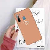 Voor Galaxy A21 Three Dots Love-heart Pattern Colorful Frosted TPU telefoon beschermhoes (Coral Orange)