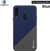 Voor Galaxy A20S PINWUYO Rong-serie schokbestendige pc + TPU + beschermhoes van chemische vezeldoek (blauw)