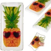 Coloured Drawing Transparant Clear TPU Case voor Galaxy A80 / A90 (Ananas)