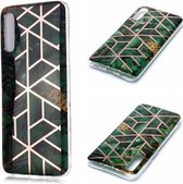 Voor Galaxy A30s / A50 Plating Marble Pattern Soft TPU beschermhoes (groen)