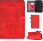 Voor Galaxy Tab A 8.0 (2019) T290 T295 reliëf olifant patroon horizontaal flip PU lederen tas met magnetische gesp en beugel en kaartsleuf (rood)