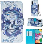 Voor Galaxy A41 3D Schilderen Horizontale Flip Leren Case met Houder & Kaartsleuf & Portemonnee & Lanyard (Cloud Ghost Head)