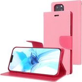 Voor iPhone 12/12 Pro GOOSPERY FANCY DAGBOEK Cross Pattern Horizontale Flip lederen tas met houder & kaartsleuven & portemonnee (roze)