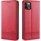 Voor iPhone 11 AZNS Magnetische Kalfsstructuur Horizontale Flip Leren Case met Kaartsleuven & Houder & Portemonnee (Rood)