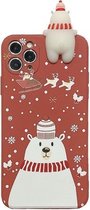 Voor iPhone 11 Christmas Series Painted Pattern Liquid TPU Case (Red Bear)