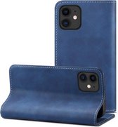 PU + TPU horizontale flip lederen hoes met houder en kaartsleuven en portemonnee voor iPhone 12 mini (blauw)