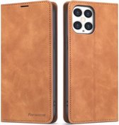 Forwenw Dream Series Magnetische Oil Edge Horizontale Flip Leren Case met Houder & Kaartsleuf & Fotolijst & Portemonnee Voor iPhone 12/12 Pro (Bruin)