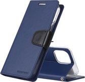 GOOSPERY SONATA DAGBOEK Horizontale flip lederen tas met houder & kaartsleuven en portemonnee voor iPhone 12 Mini (marineblauw)