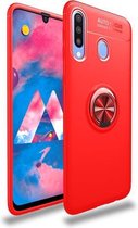 Schokbestendige TPU-hoes voor Galaxy A20 / A30, met ringhouder (rood)