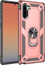 Armor schokbestendige TPU + pc-beschermhoes voor Galaxy Note10 / Note10 5G, met 360 graden rotatiehouder (roségoud)