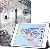 Retro Tower Pattern Custer Texture Horizontale Flip PU Leather Case voor iPad Mini 2019 / Mini 4, met Drie-vouwbare houder & Slaap / Wekfunctie