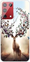 Voor OnePlus 9 schokbestendig geverfd transparant TPU beschermhoes (Dream Deer)