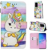 Voor Galaxy S20 Ultra Gekleurd tekeningpatroon Plain Weave Horizontale Flip lederen tas met houder & kaartsleuf & portemonnee & lanyard (Spiral Pony)