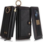 Voor Galaxy S9 POLA Multifunctionele Mode Rits Magnetische Horizontale Flip Leren Case met Kaartsleuven & Portemonnee & Fotolijst & Lanyard (Zwart)