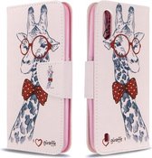 Voor Galaxy A01 Gekleurde tekening patroon Horizontale flip lederen tas met houder & kaartsleuven & portemonnee (herten)