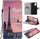 Voor Galaxy A71 Schilderen Horizontale Flip Leren Case met Houder & Kaartsleuf & Lanyard (Eiffeltoren)