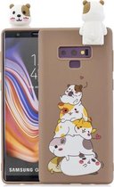 Voor Galaxy Note 9 Cartoon schokbestendige TPU beschermhoes met houder (hamsters)