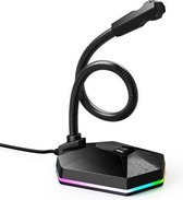 HXSJ TSP201 RGB Light Emitting Flexible USB Driveless Voice Chat Videoconferentiemicrofoon, kabellengte: 2m (zwart)