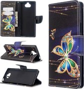 Voor Sony Xperia 20 Gekleurde tekening patroon Horizontale flip lederen tas met houder & kaartsleuven & portemonnee (grote vlinder)