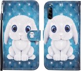 Voor Sony Xperia L4 3D Geschilderd Patroon Horizontale Flip Leren Case met Houder & Portemonnee & Kaartsleuf & Lanyard (Konijn)
