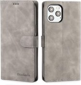 Diaobaolee Pure Fresh Texture Horizontale Flip Leren Case voor iPhone 12 mini, met houder & kaartsleuven & portemonnee & fotolijst (grijs)