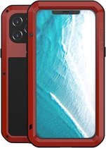 LOVE MEI metalen schokbestendige waterdichte stofdichte beschermhoes voor iPhone 12 Pro Max (rood)