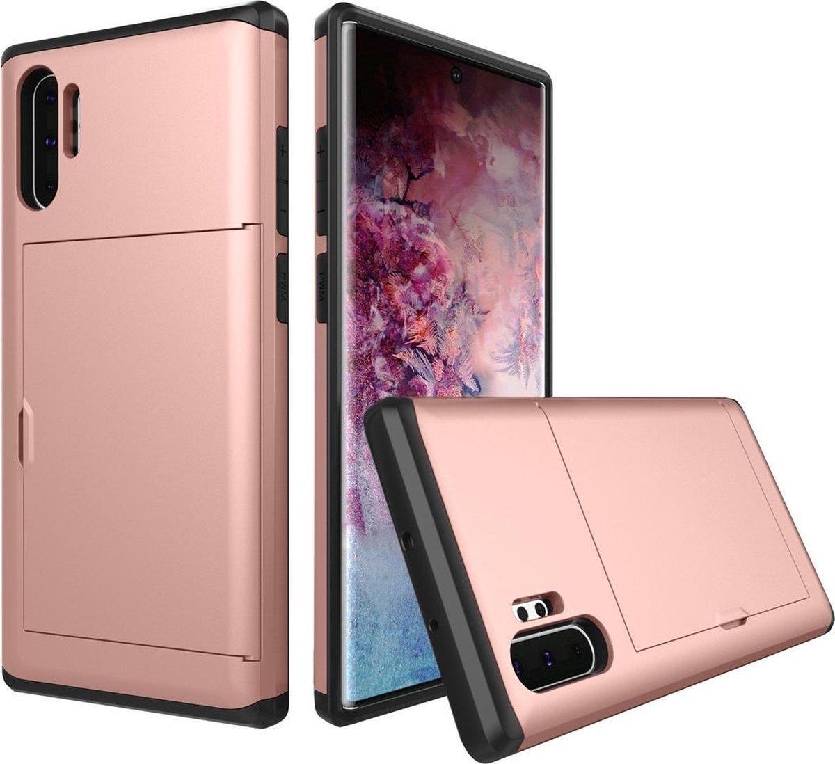 Mobigear Hoesje geschikt voor Samsung Galaxy Note 10 Plus Telefoonhoesje met Kaarthouder Hardcase | Mobigear Card Backcover Shockproof met Pasjeshouder | Kaarthouder voor 2 Pasjes | Hoesje voor Pinpas / OV Kaart / Rijbewijs | Schokbestendig Galaxy