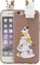Voor iPhone 6 Cartoon schokbestendige TPU-beschermhoes met houder (hamsters)
