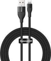 Baseus 18W Max 2 in 1 USB-A + USB-C / Type-C naar 8-pins Data Sync-oplaadkabel Kabel, lengte: 1m (zwart)