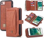 Voor iPhone 6 / 6s / 7/8 POLA Multifunctionele TPU + PC magnetische horizontale flip lederen tas met houder & kaartsleuven & portemonnee & fotolijst (bruin)