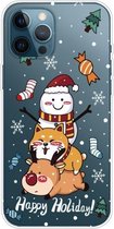 Christmas Series Clear TPU beschermhoes voor iPhone 11 Pro Max (gestapelde pop)