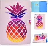 Voor iPad 10.2 inch Gekleurde Tekening Horizontale Flip Leren Case met Houder & Kaartsleuven & Pen Slot & Slaap / Wekfunctie (Roze Ananas)