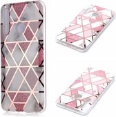 Voor Huawei Honor 10 Lite Plating Marble Pattern Soft TPU beschermhoes (roze)