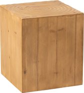 Bijzettafel/krukje | hout | naturel | 40x40x (h)46 cm