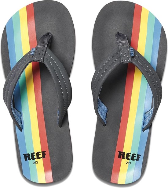 Reef Slippers - Maat 37/38 - Unisex - donker grijs/rood/geel/licht  blauw/blauw | bol.com