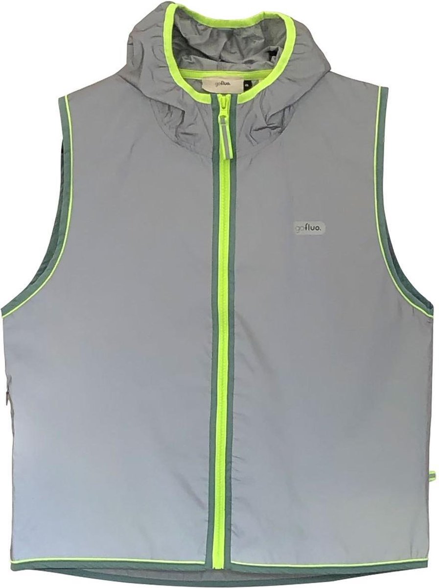 GOFLUO - Reflecterend Hesje Darknight - Hardlopen - Wandelen - Fluo Hesje Volwassenen - Fietsen - XL - Grey reflective