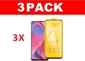 3x Oppo A54 5G / A74 5G glas screenprotector tempered glass (Full Cover)