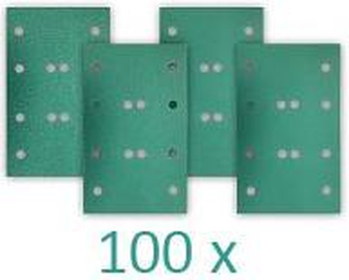 RUPES HQ400 Polyester Schuurstroken 80x130mm met 12 gaten P 80 - 100 stuks